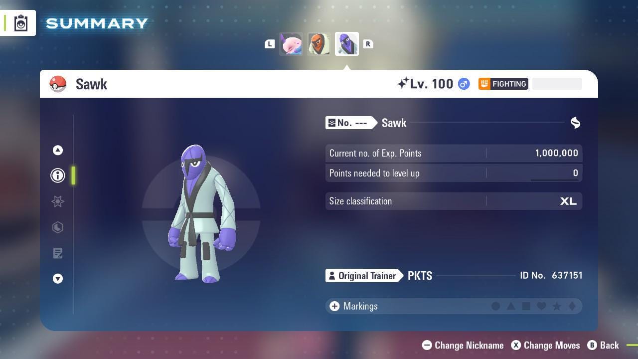 Shiny Sawk Pokemon Legends ZA Mega Dimension DLC 6IV Competitive Battle Ready - Pokémon Legends: Z-A digital Pokémon trade