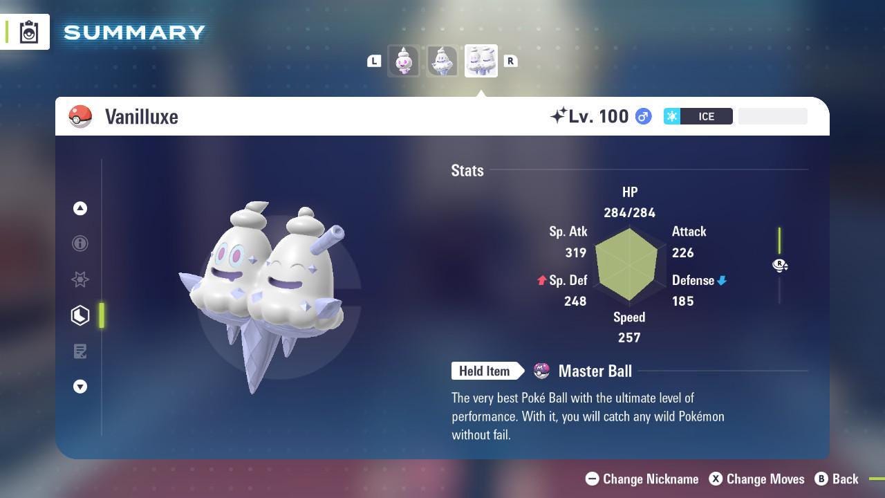 Shiny VANILLUXE Pokémon Legends ZA 6IV Competitive Battle Ready - Pokémon Legends: Z-A digital Pokémon trade image 2