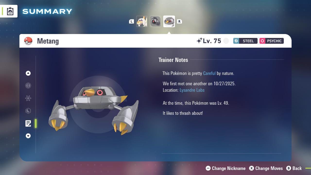 Shiny METANG Pokémon Legends ZA 6IV Competitive Battle Ready - Pokémon Legends: Z-A digital Pokémon trade image 4