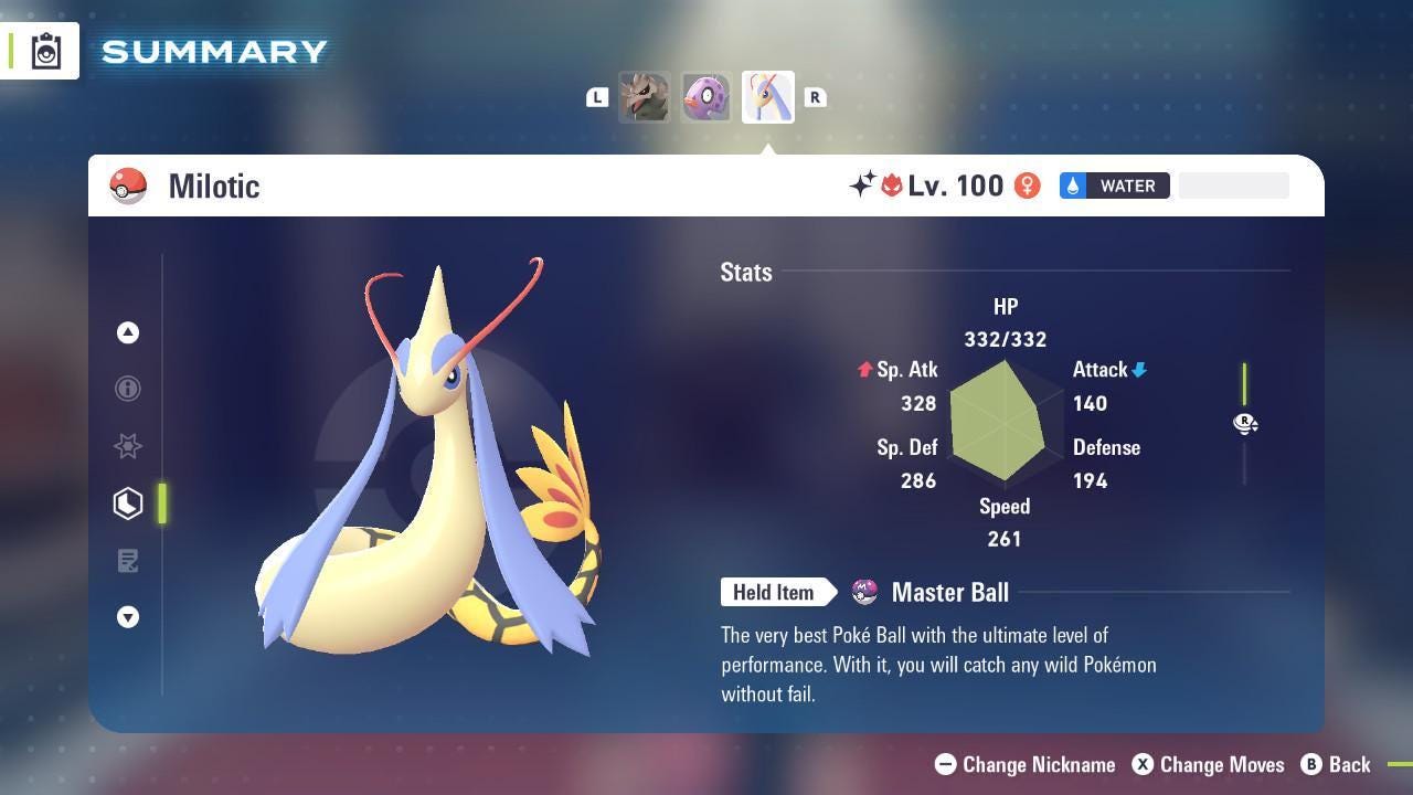 Alpha Milotic Shiny 6IV Pokemon Legends ZA Mega Dimension DLC Pokemon Legends Za - Pokémon Legends: Z-A digital Pokémon trade