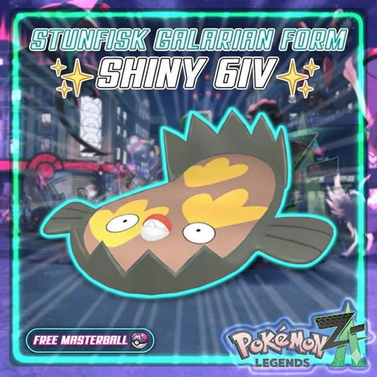 Pokemon Za Shiny 6IV GALARIAN STUNFISK Pokémon Legends ZA 6IV Competitive Battle - Pokémon Legends: Z-A digital Pokémon trade