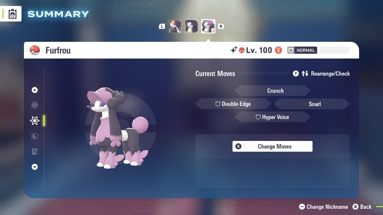 Shiny Alpha Matron Furfrou Pokémon Legends ZA 6IV Competitive Battle Ready - Pokémon Legends: Z-A digital Pokémon trade image