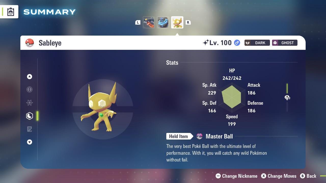 Shiny SABLEYE Pokémon Legends ZA 6IV Competitive Battle Ready - Pokémon Legends: Z-A digital Pokémon trade by PokeTradingShop