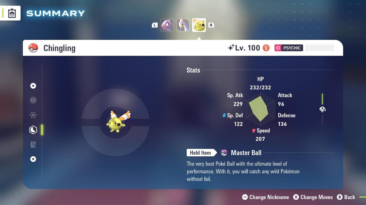 Shiny Chingling Pokemon Legends ZA Mega Dimension DLC 6IV Competitive Battle Ready - Pokémon Legends: Z-A digital Pokémon