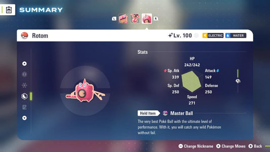 Shiny Wash Form Rotom 6IV Competitive Battle Ready - Pokémon Legends: Z-A digital Pokémon trade by PokeTradingShop