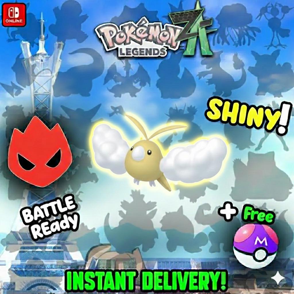 Shiny Alpha Swablu Pokémon Legends ZA 6IV Competitive Battle Ready - Pokémon Legends: Z-A digital Pokémon trade by