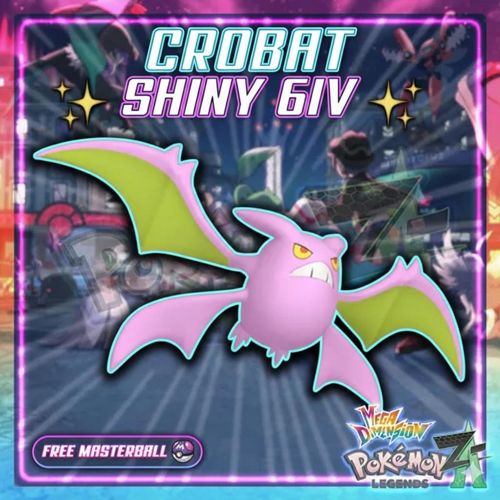 Shiny Crobat Pokemon Legends ZA Mega Dimension DLC 6IV Competitive Battle Ready - Pokémon Legends: Z-A digital Pokémon trade