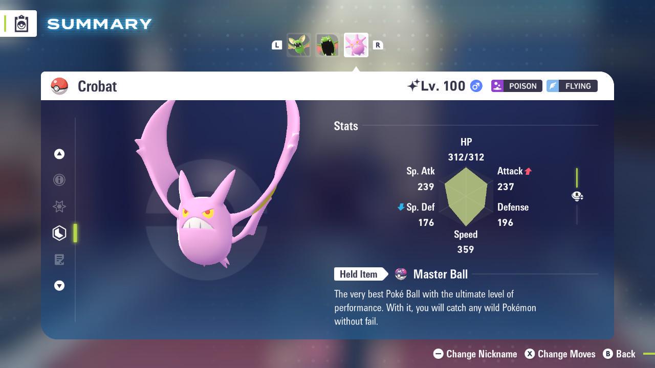 Shiny Crobat Pokemon Legends ZA Mega Dimension DLC 6IV Competitive Battle Ready - Pokémon Legends: Z-A digital Pokémon trade