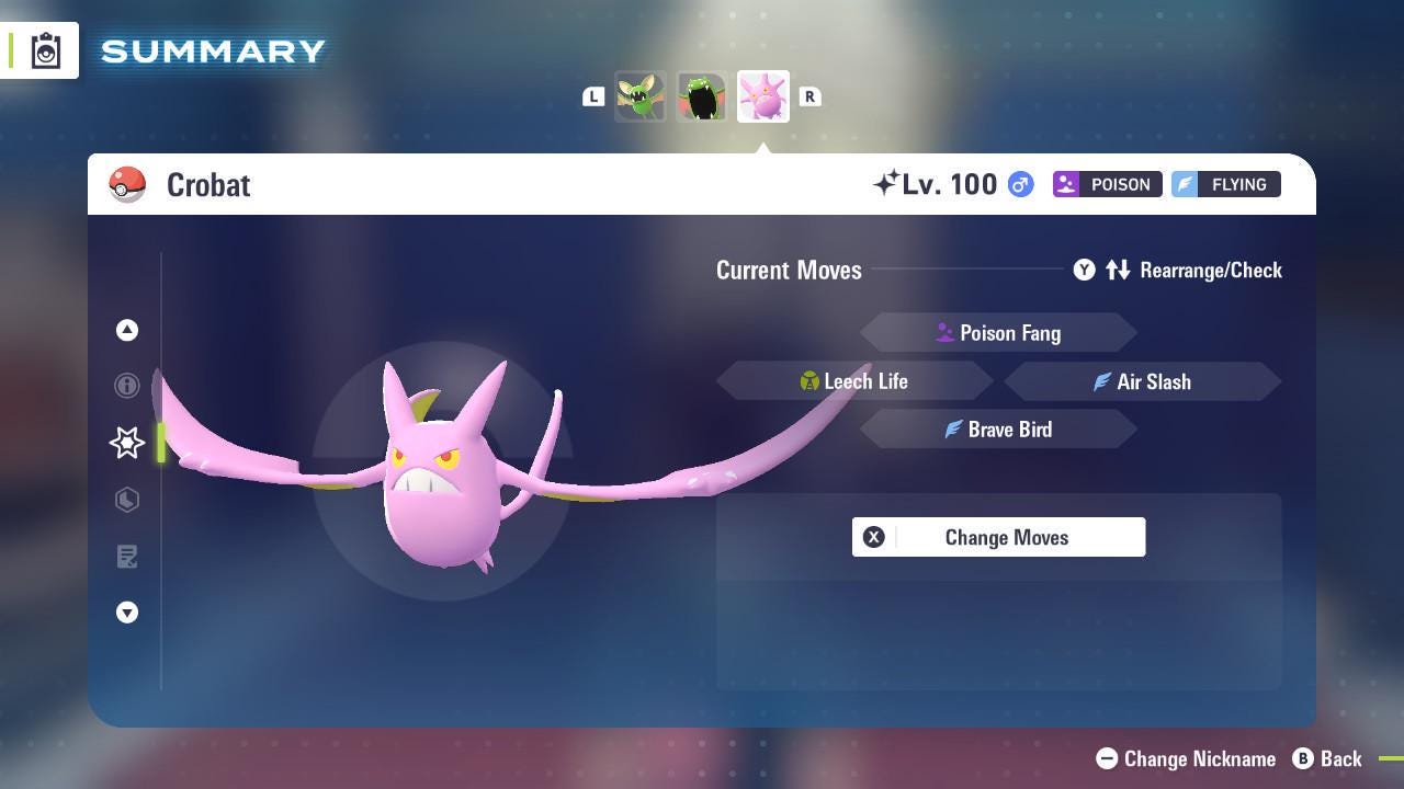 Shiny Crobat Pokemon Legends ZA Mega Dimension DLC 6IV Competitive Battle Ready - Pokémon Legends: Z-A digital Pokémon trade