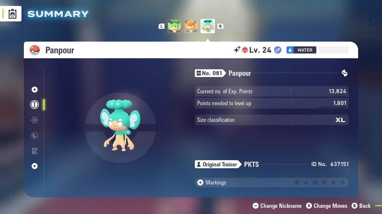 Shiny Alpha Panpour Pokémon Legends ZA 6IV Competitive Battle Ready - Pokémon Legends: Z-A digital Pokémon trade image 2