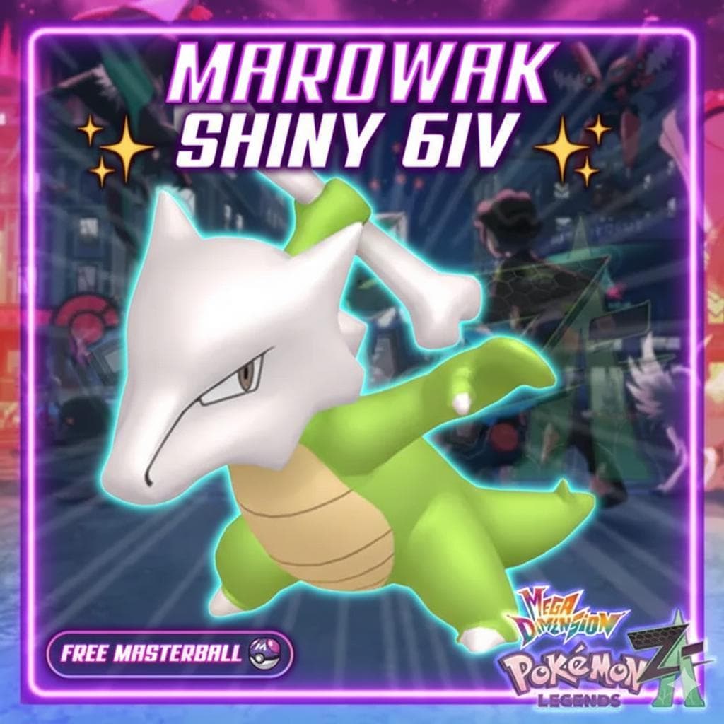Shiny Marowak Pokemon Legends ZA Mega Dimension DLC 6IV Competitive Battle Ready - Pokémon Legends: Z-A digital Pokémon trade