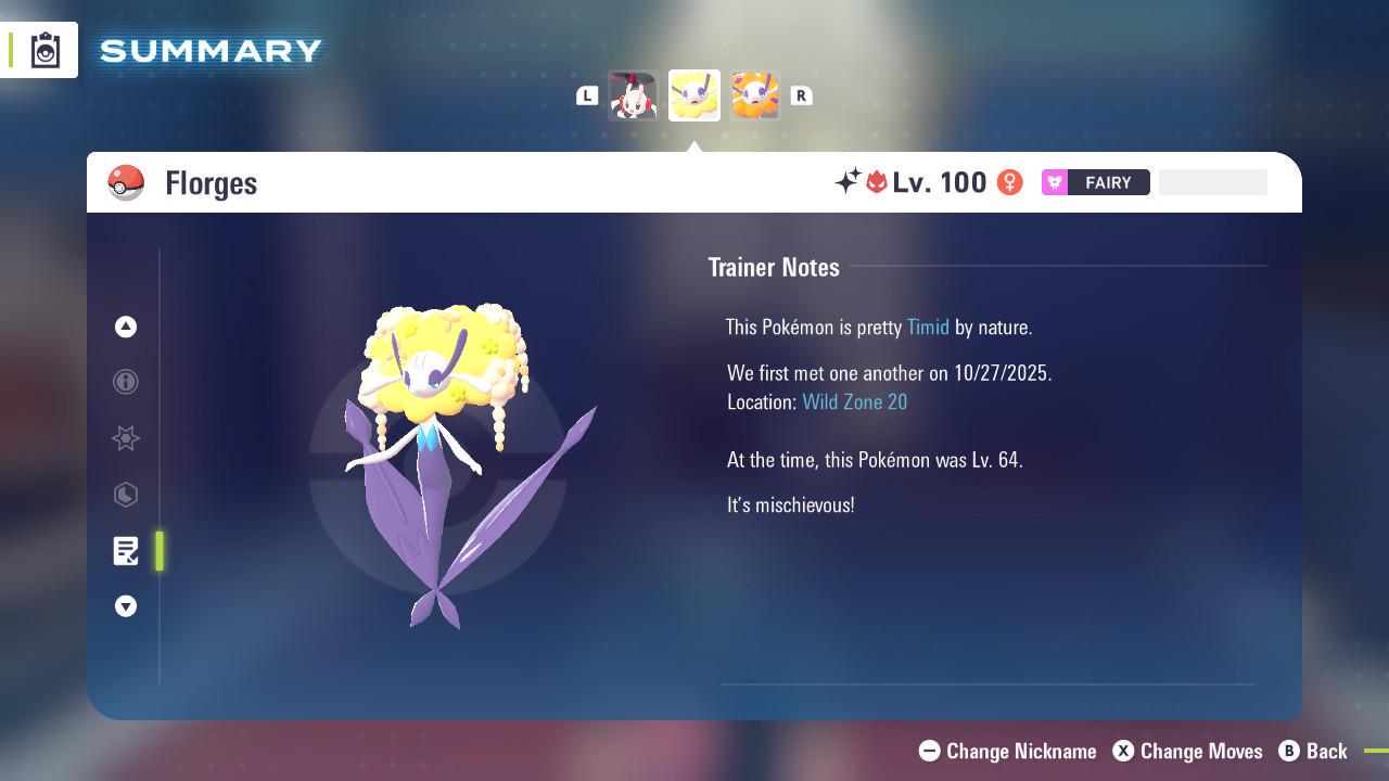 Shiny Alpha Yellow Florges Pokémon Legends ZA 6IV Competitive Battle Ready - Pokémon Legends: Z-A digital Pokémon trade image