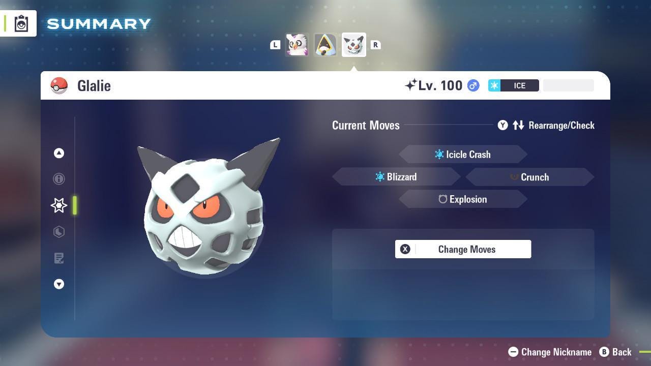 Shiny GLALIE Pokémon Legends ZA 6IV Competitive Battle Ready - Pokémon Legends: Z-A digital Pokémon trade image 3