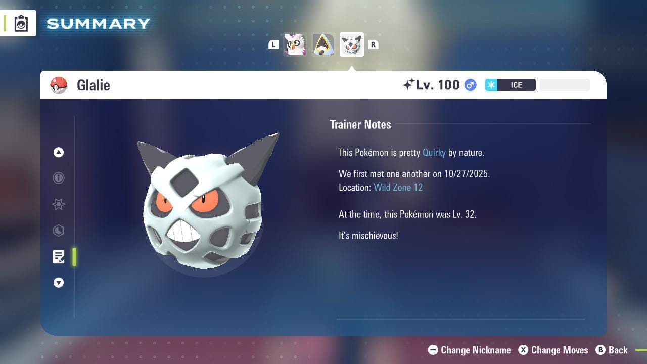 Shiny GLALIE Pokémon Legends ZA 6IV Competitive Battle Ready - Pokémon Legends: Z-A digital Pokémon trade image 4