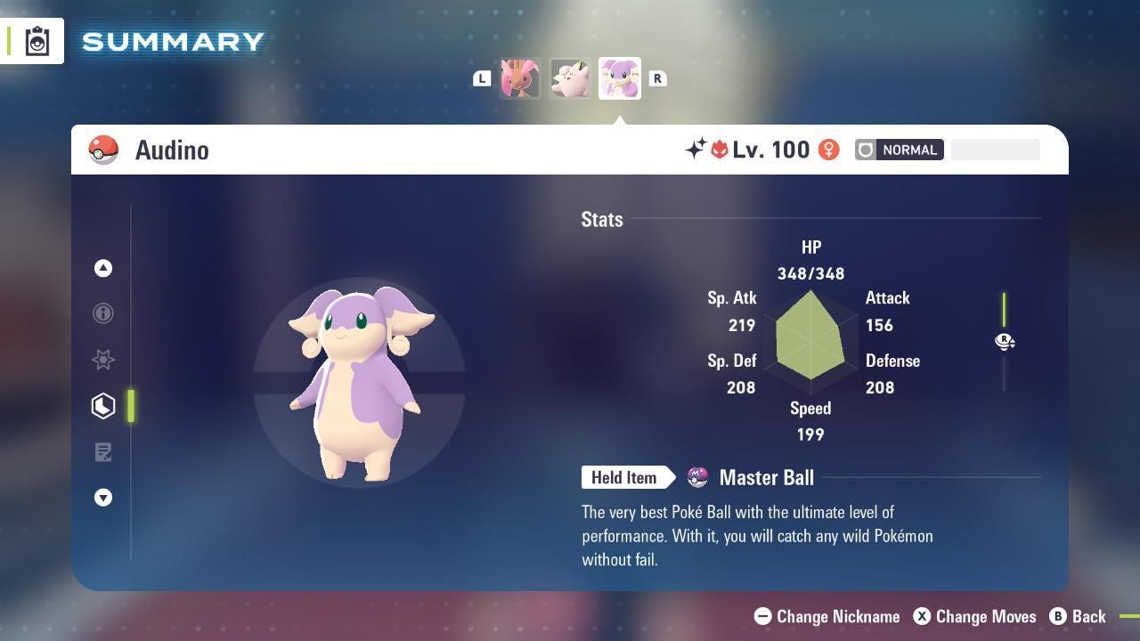 Shiny Alpha Audino Pokémon Legends ZA 6IV Competitive Battle Ready - Pokémon Legends: Z-A digital Pokémon trade image 2