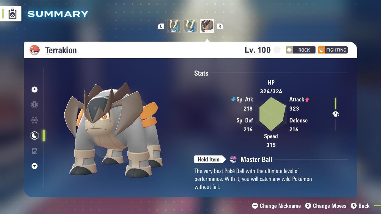 Shiny Terrakion Pokemon Legends ZA Mega Dimension DLC Pokemon Legends Za Mega - Pokémon Legends: Z-A digital Pokémon trade by