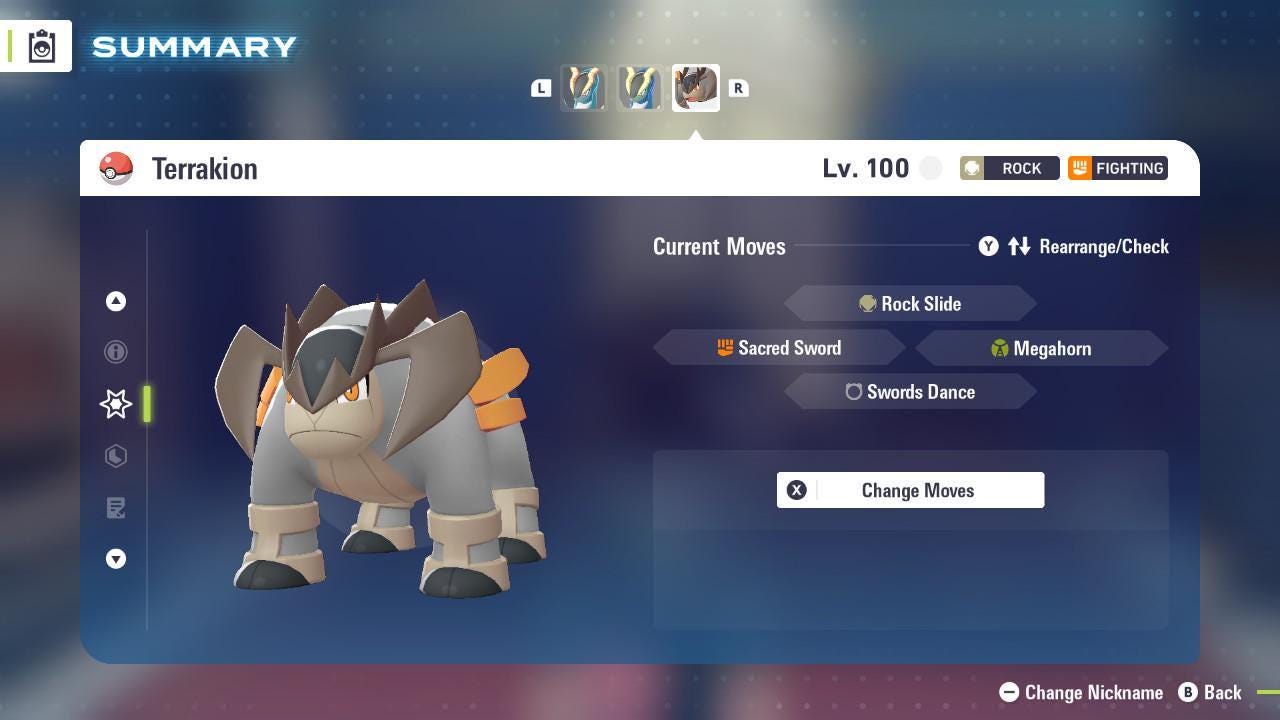 Shiny Terrakion Pokemon Legends ZA Mega Dimension DLC Pokemon Legends Za Mega Dimension DLC 6IV – image 3