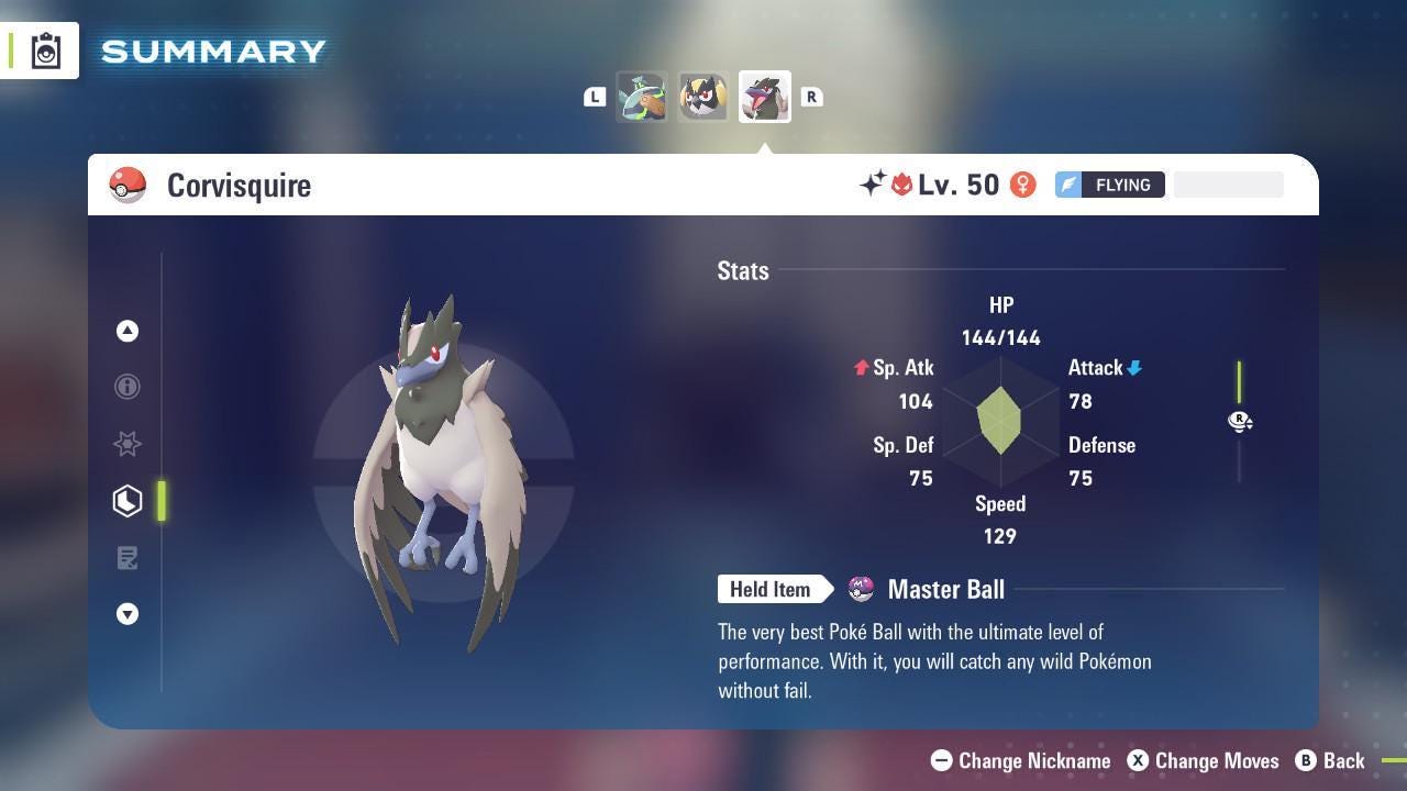 Shiny Alpha Corvisquire Pokémon Legends ZA 6IV Competitive Battle Ready - Pokémon Legends: Z-A digital Pokémon trade by