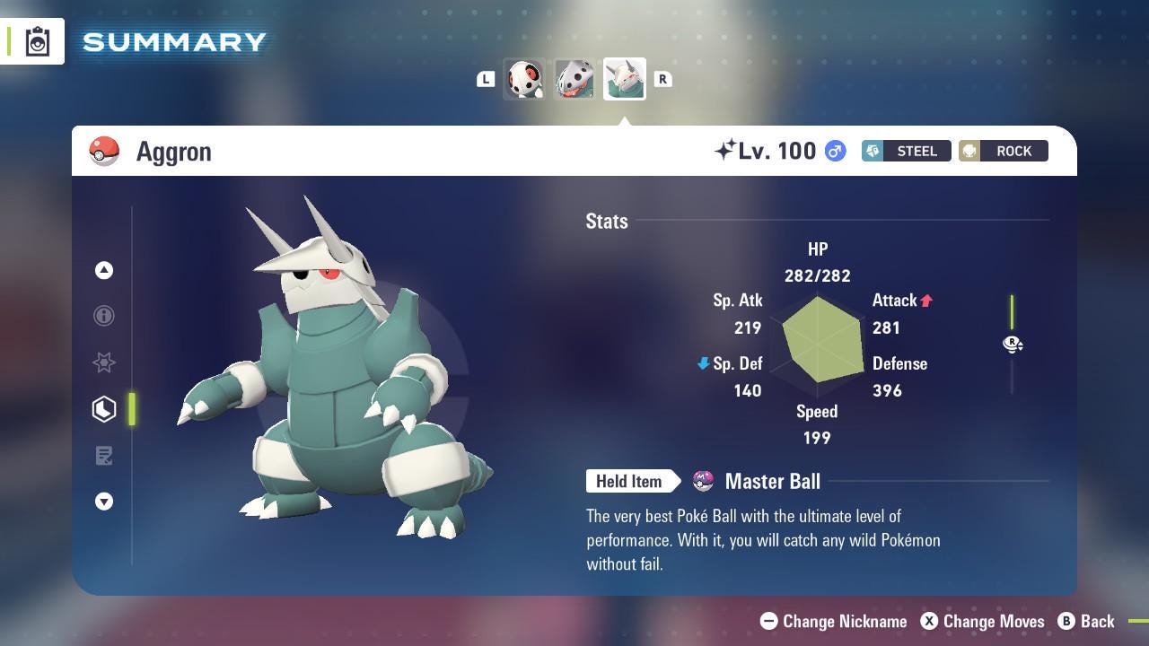 Shiny AGGRON Pokémon Legends ZA 6IV Competitive Battle Ready