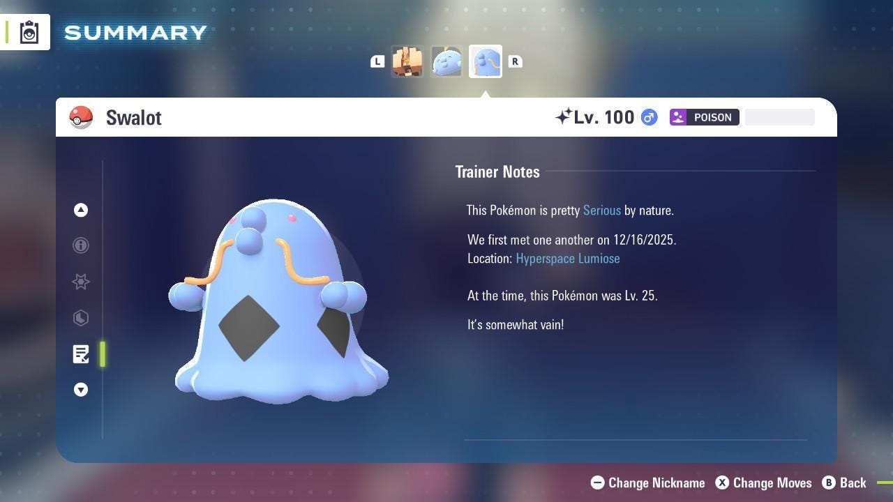 Shiny Swalot Pokemon Legends ZA Mega Dimension DLC 6IV Competitive Battle Ready - Pokémon Legends: Z-A digital Pokémon trade