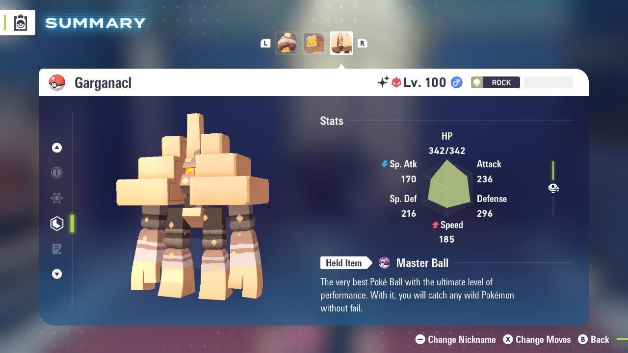 Shiny Alpha Garganacl Pokemon Legends Za Mega Dimension DLC 6IV Competitive Battle - Pokémon Legends: Z-A digital Pokémon