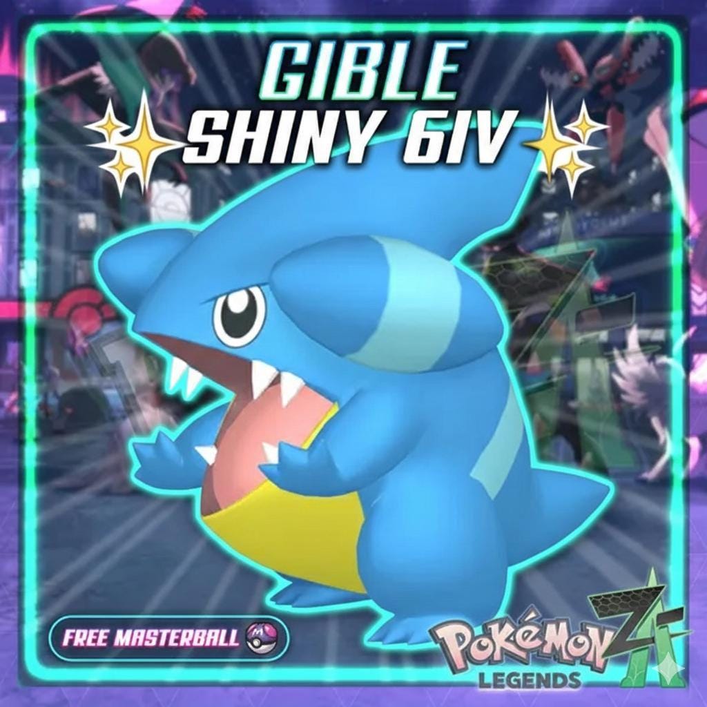 Shiny GIBLE Pokémon Legends ZA 6IV Competitive Battle Ready - Pokémon Legends: Z-A digital Pokémon trade by PokeTradingShop