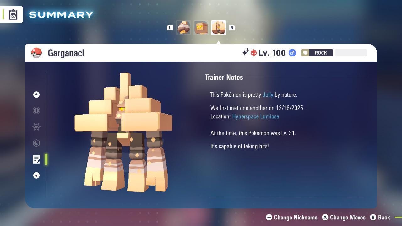 Shiny Alpha Garganacl Pokemon Legends Za Mega Dimension DLC 6IV Competitive Battle - Pokémon Legends: Z-A digital Pokémon