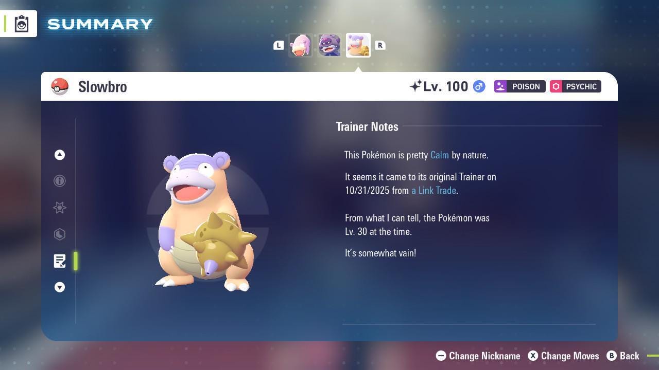 Pokemon Za Shiny 6IV GALARIAN SLOWBRO Pokémon Legends ZA 6IV Competitive Battle - Pokémon Legends: Z-A digital Pokémon trade