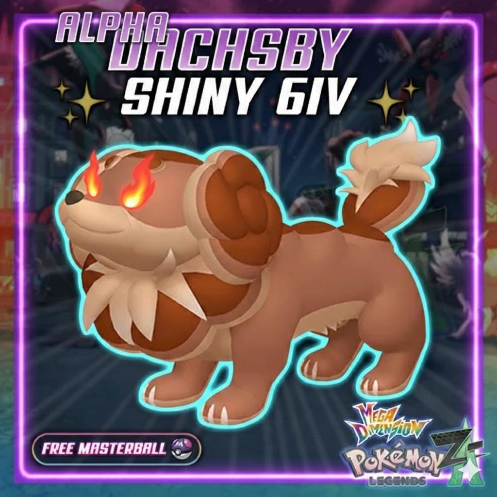 Shiny Alpha Dachsbun Pokemon Legends Za Mega Dimension DLC 6IV Competitive Battle - Pokémon Legends: Z-A digital Pokémon
