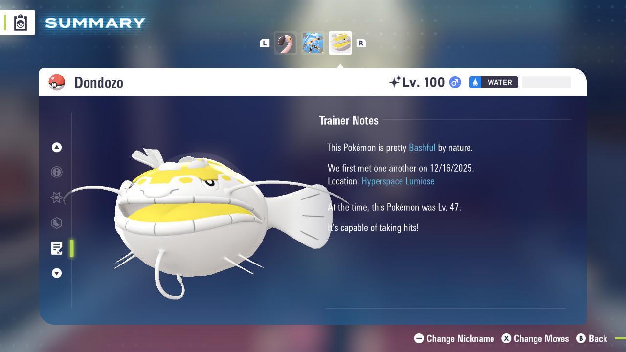 Shiny Dondozo Pokemon Legends ZA Mega Dimension DLC 6IV Competitive Battle Ready - Pokémon Legends: Z-A digital Pokémon trade