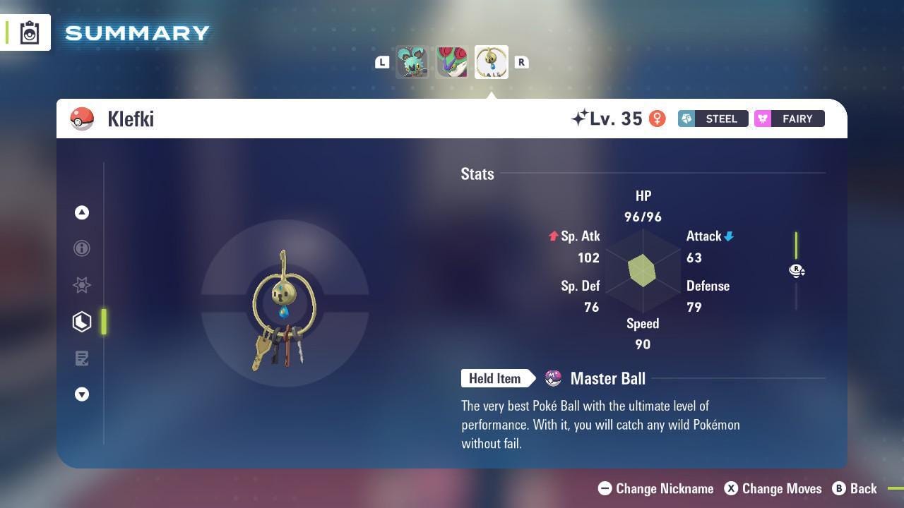 Shiny KLEFKI Pokémon Legends ZA 6IV Competitive Battle Ready - Pokémon Legends: Z-A digital Pokémon trade by PokeTradingShop