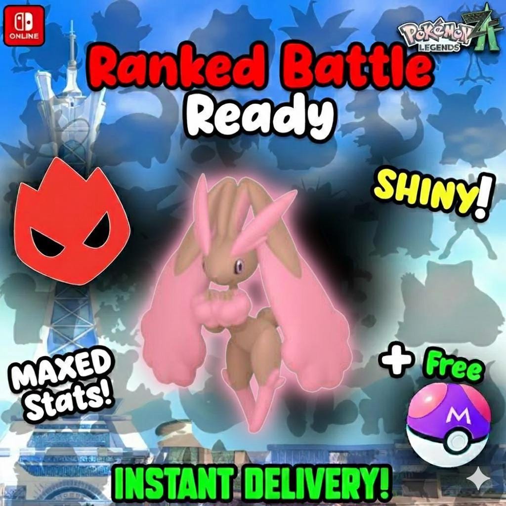 Shiny Alpha Lopunny Pokémon Legends ZA 6IV Competitive Battle Ready - Pokémon Legends: Z-A digital Pokémon trade by