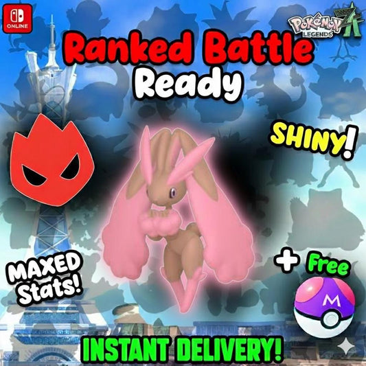 Shiny Alpha Lopunny Pokémon Legends ZA 6IV Competitive Battle Ready - Pokémon Legends: Z-A digital Pokémon trade by
