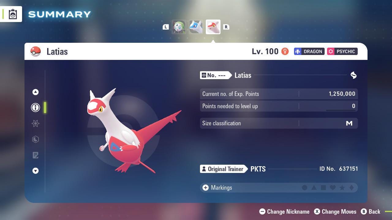 Non Shiny 6IV Latias Pokemon Legends Za Mega Dimension DLC 6IV Competitive Battle Ready – image 3