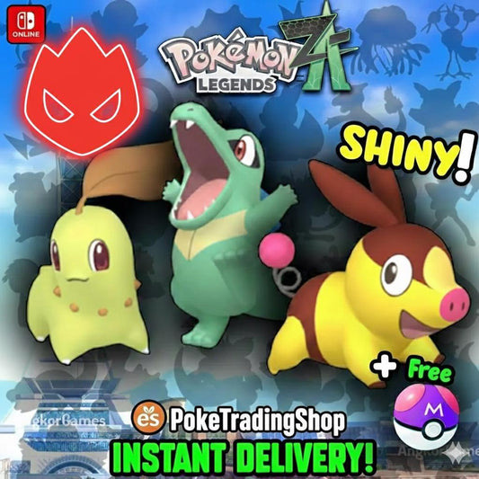 Pokemon ZA Alpha Starter Bundle Shiny 6IV Battle Ready - Pokémon Legends: Z-A digital Pokémon trade by PokeTradingShop