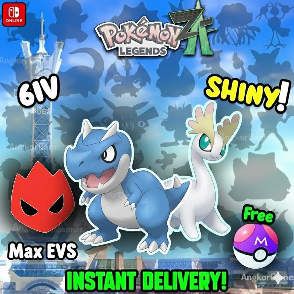 Pokemon Za ALPHA FOSSIL Pack Kalos Shiny 6IV Pokémon Legends ZA 6IV Competitive Battle Ready Any Held Item Mega Evolution Pokedex