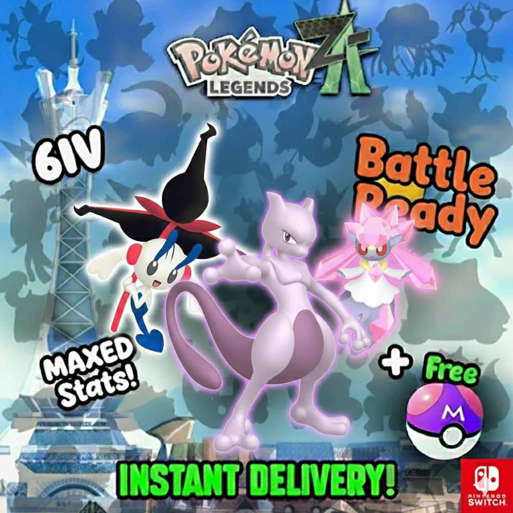 Pokemon ZA Legendary Trio Legends ZA Pack Shiny 6IV Pokémon Legends ZA 6IV - Pokémon Legends: Z-A digital Pokémon trade by