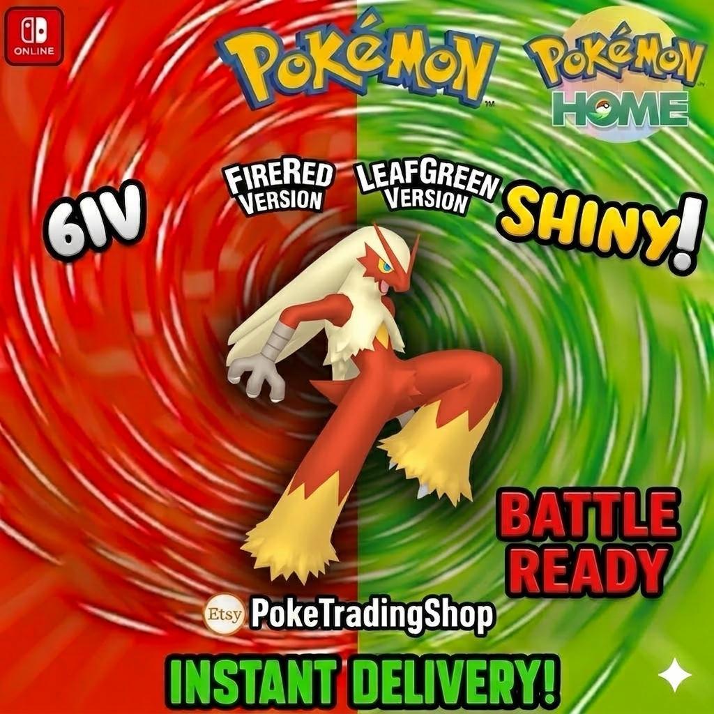 SHINY BLAZIKEN Pokémon FireRed LeafGreen 6IV Competitive Battle Ready - Pokémon HOME digital Pokémon trade by PokeTradingShop