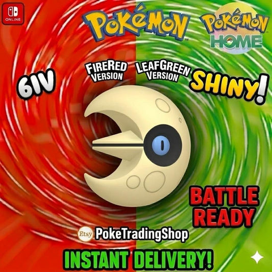 SHINY LUNATONE Pokémon FireRed LeafGreen 6IV Competitive Battle Ready - Pokémon HOME digital Pokémon trade by PokeTradingShop