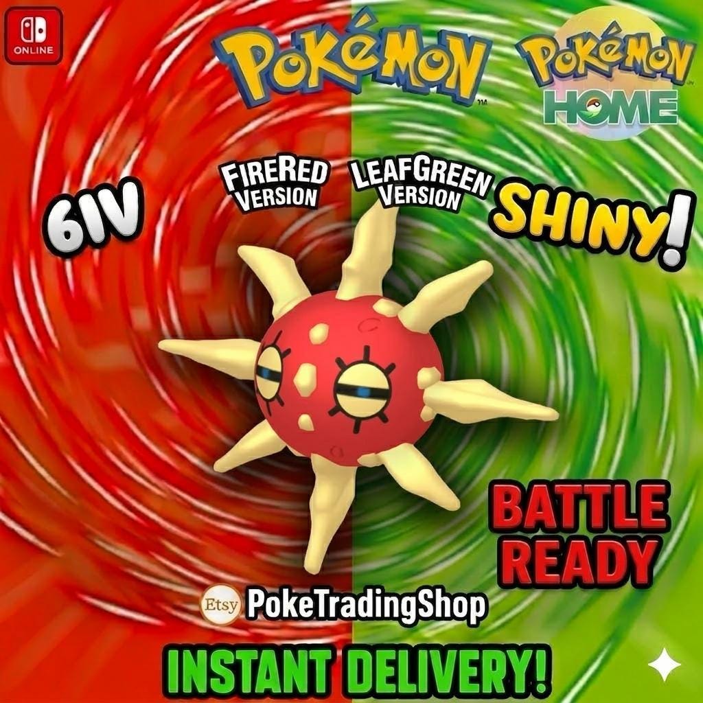 SHINY SOLROCK Pokémon FireRed LeafGreen 6IV Competitive Battle Ready - Pokémon HOME digital Pokémon trade by PokeTradingShop