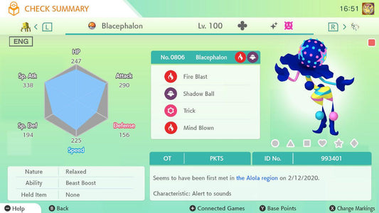 Shiny BLACEPHALON Pokémon HOME 6IV Competitive Battle Ready - Pokémon HOME digital Pokémon trade by PokeTradingShop