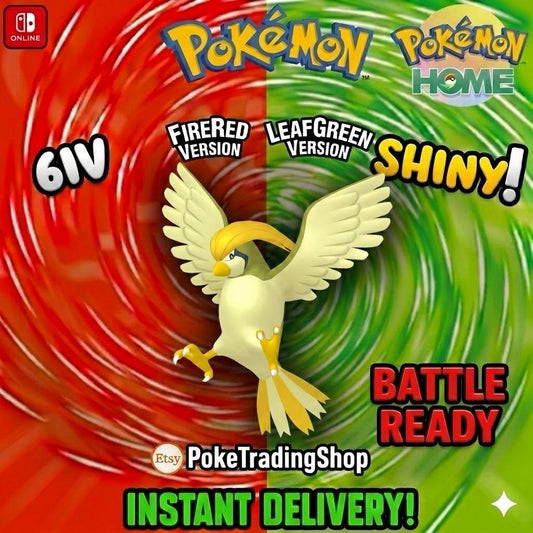 SHINY PIDGEOTTO Pokémon FireRed LeafGreen 6IV Competitive Battle Ready - Pokémon HOME digital Pokémon trade by