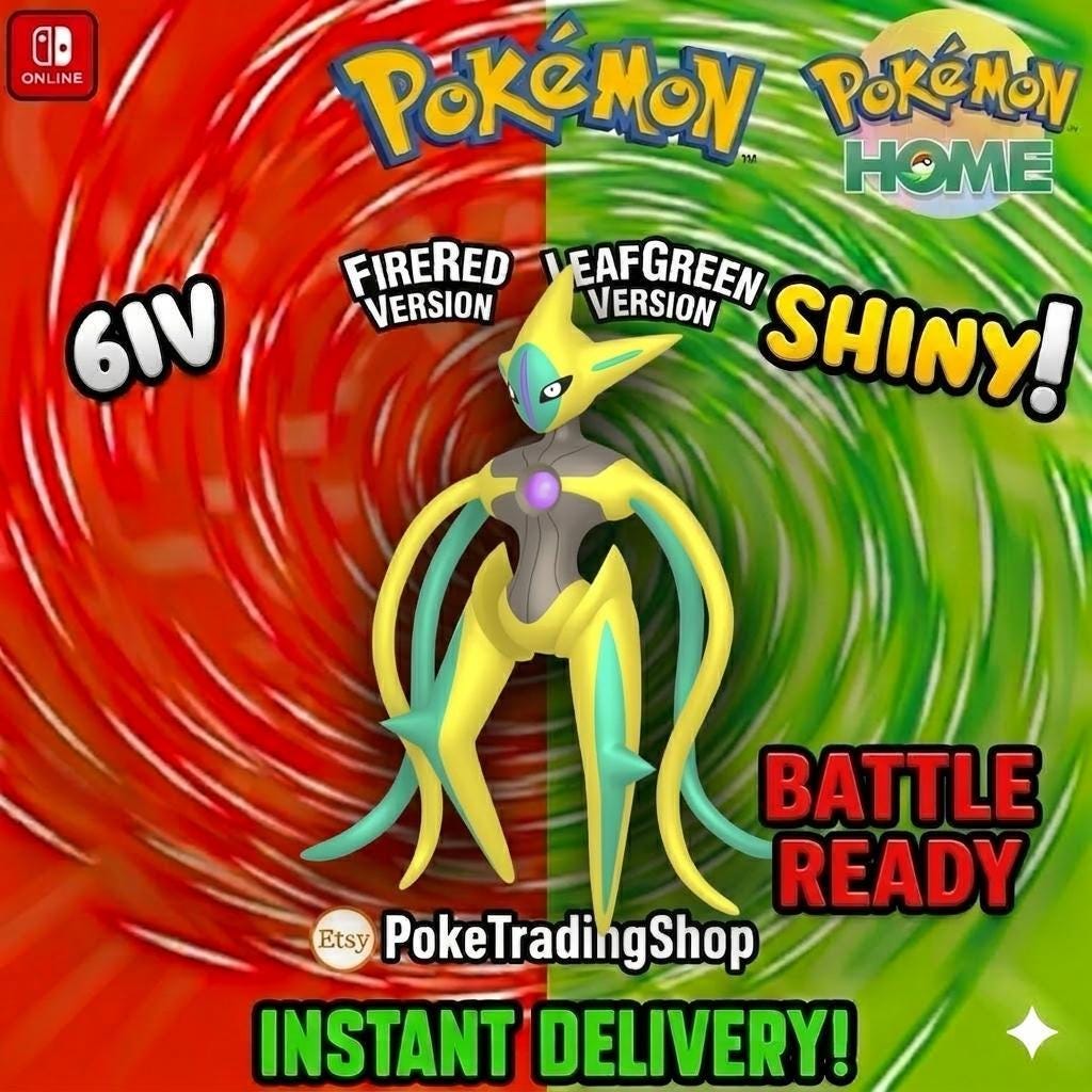 SHINY DEOXYS Attack Forme Pokémon FireRed LeafGreen 6IV Competitive Battle Ready - Pokémon HOME digital Pokémon trade by
