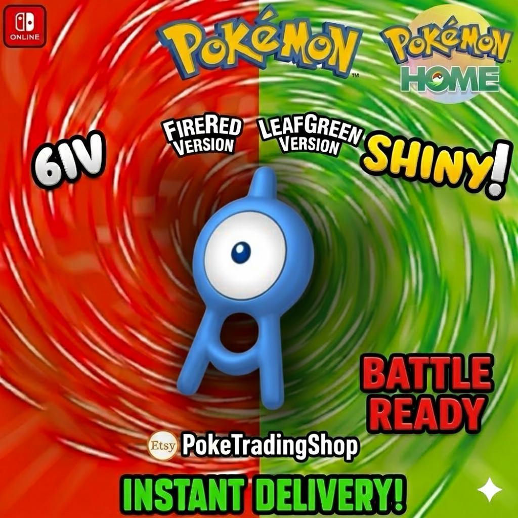SHINY UNOWN Pokémon FireRed LeafGreen 6IV Competitive Battle Ready - Pokémon HOME digital Pokémon trade by PokeTradingShop