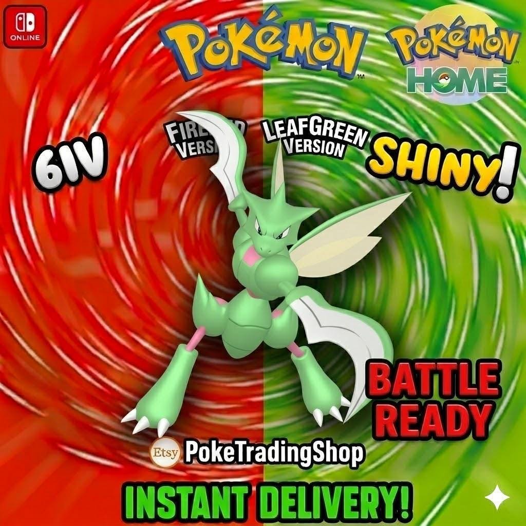SHINY SCYTHER Pokémon FireRed LeafGreen 6IV Competitive Battle Ready - Pokémon HOME digital Pokémon trade by PokeTradingShop
