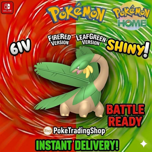 SHINY TROPIUS Pokémon FireRed LeafGreen 6IV Competitive Battle Ready - Pokémon HOME digital Pokémon trade by PokeTradingShop