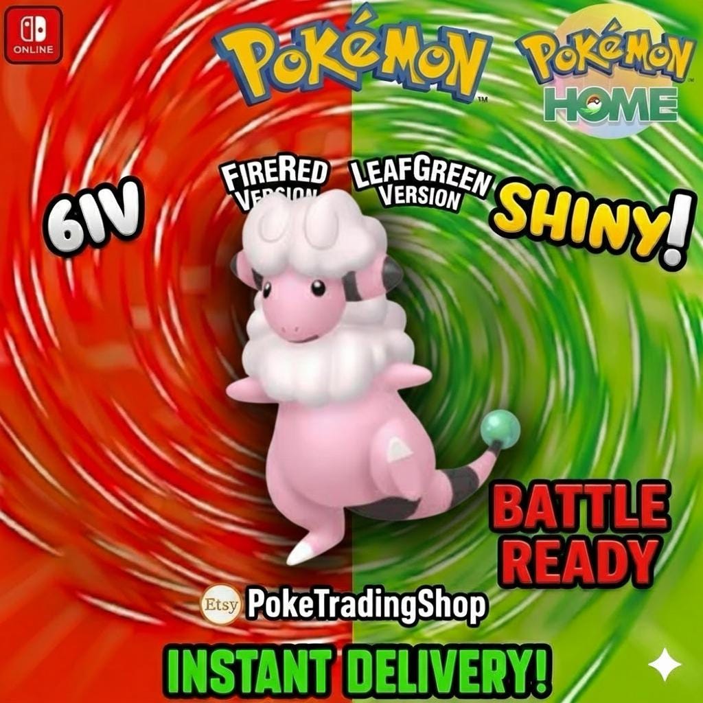 SHINY FLAAFFY Pokémon FireRed LeafGreen 6IV Competitive Battle Ready - Pokémon HOME digital Pokémon trade by PokeTradingShop