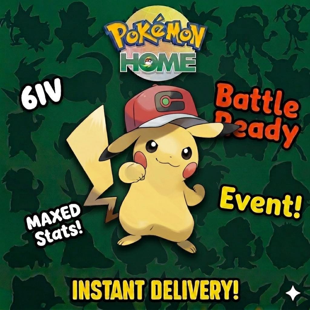 Pokemon Home ASH PIKACHU EVENT World Cap 6IV Pokemon Scarlet Violet Pokemon Sword - Pokémon Scarlet & Violet digital Pokémon