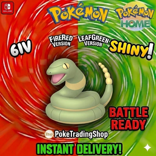 SHINY EKANS Pokémon FireRed LeafGreen 6IV Competitive Battle Ready - Pokémon HOME digital Pokémon trade by PokeTradingShop