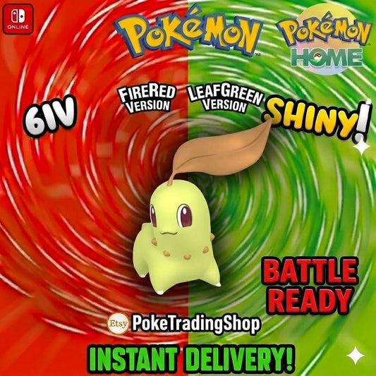 SHINY CHIKORITA Pokémon FireRed LeafGreen 6IV Competitive Battle Ready - Pokémon HOME digital Pokémon trade by